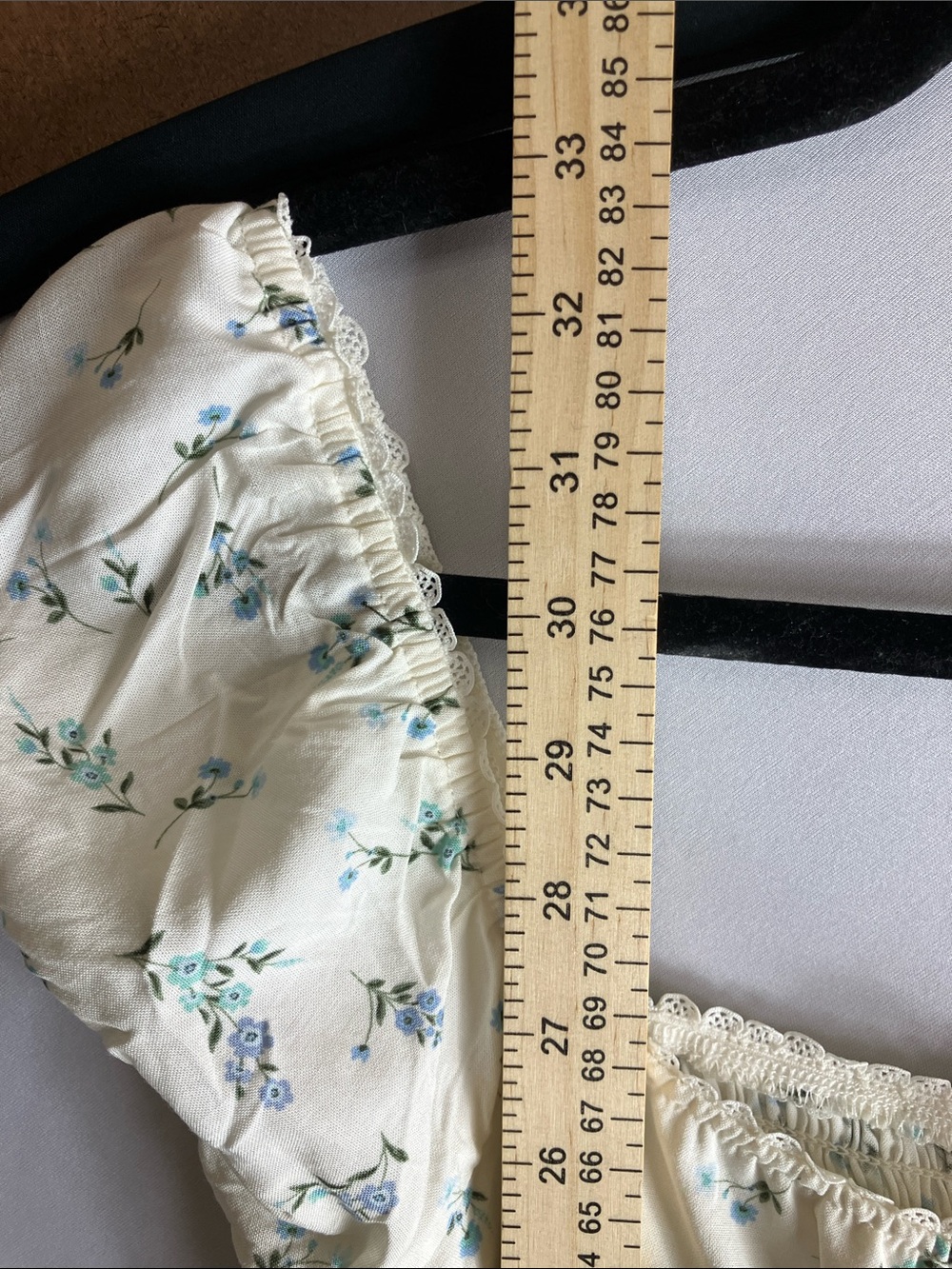 No Boundaries Ivory Dress with Blue and Green Floral Print - Picture 7 of 9
